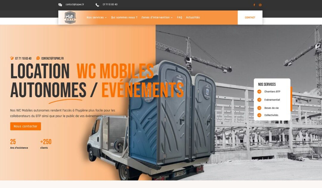 Topwc.fr : un site web au service de la location de WC mobiles